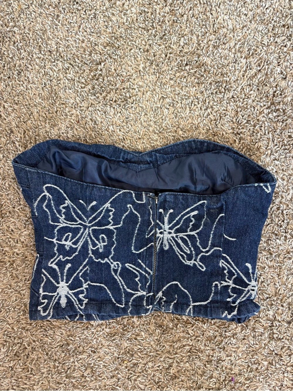 JADED LONDON Lucia Butterfly Corset Top Sz 2 Denim‎ Y2K - Picture 6 of 9